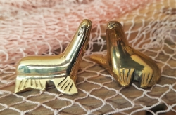 Seehundpaar ca. 4,5 x 4 x 3 cm und 5 x 3,5 x 3 cm
